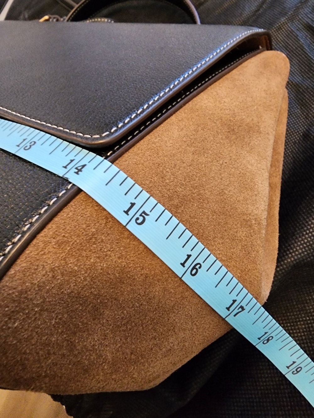 Tory Burtch Black and Brown Leather Suede Top-Handle Bag - Never Used - Picture 12 of 14